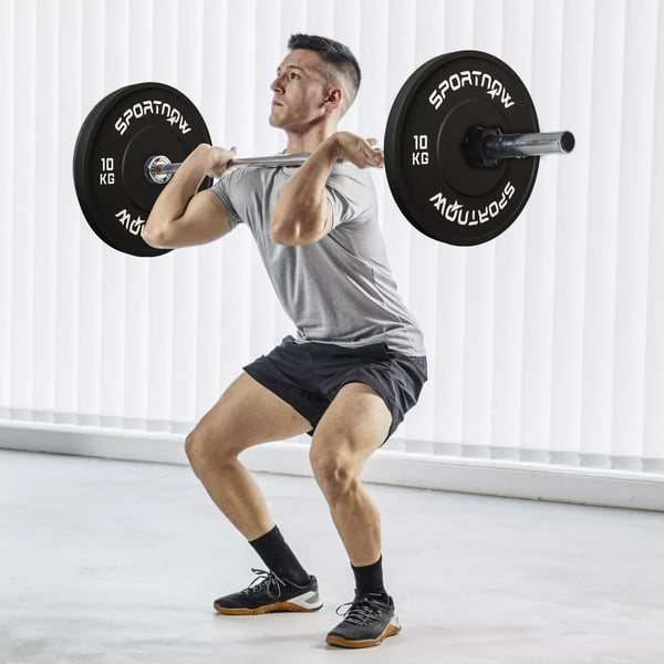 SPORTNOW Håndvægtskiver-sæt, 2 x 10 kg, vægtskiver til 50 mm stang, Ø 50 mm hul, sort