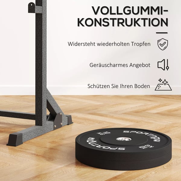 SPORTNOW Håndvægtskiver-sæt, 2 x 10 kg, vægtskiver til 50 mm stang, Ø 50 mm hul, sort