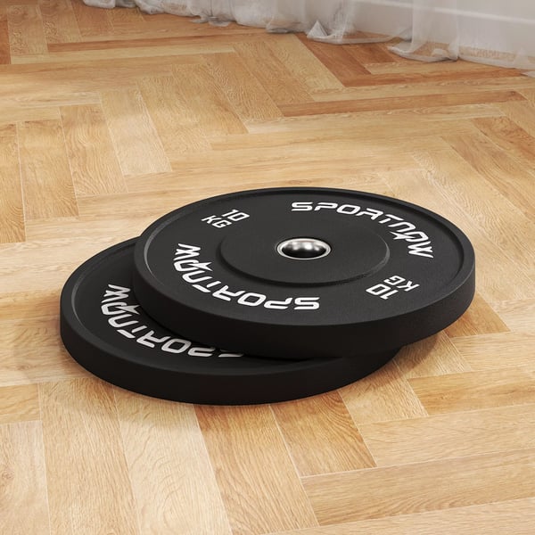 SPORTNOW Håndvægtskiver-sæt, 2 x 10 kg, vægtskiver til 50 mm stang, Ø 50 mm hul, sort