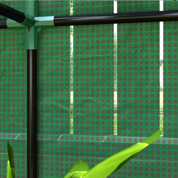 Outsunny Drivhus med 3 hylder, grønt plast- og stålfoliedrivhus, 100x40x150cm