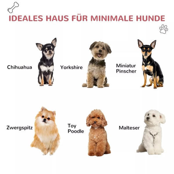 PawHut Hundehus - Plastik - Rød/Lys Grå