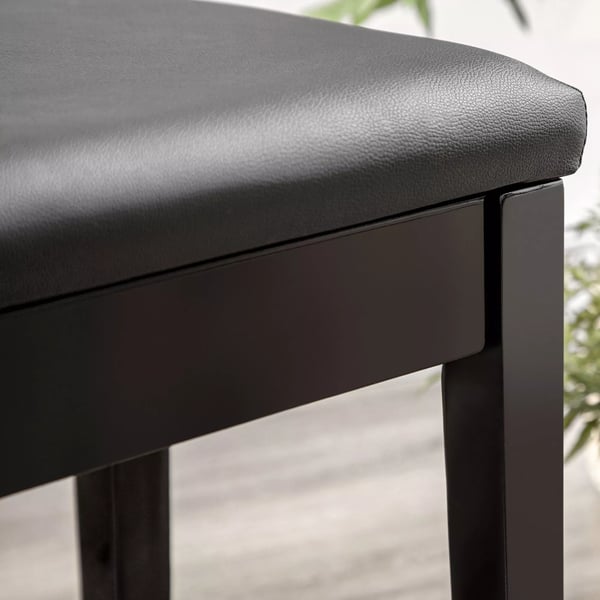 HOMCOM Klaverbænk: Sort, Justerbar Højde, Skjult Opbevaring, Læderpolster, Gummitræ, 75x35x49cm