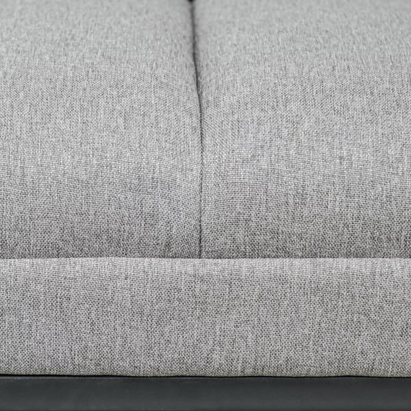Sohvapenkki, Pellavakangas (100% Polyesteri), Vaaleanharmaa, Teräsjalat, Max 200kg, 120x44x45.5cm