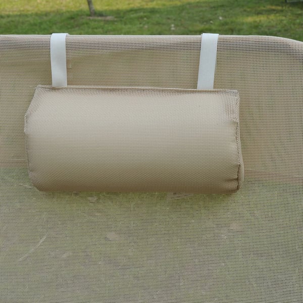 Outsunny solseng havemøbel liggestol badestol liggestol med to ben 4 farver (creme)