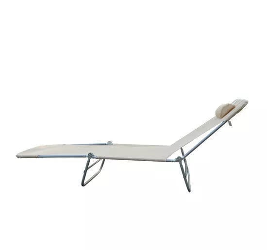 Outsunny solseng havemøbel liggestol badestol liggestol med to ben 4 farver (creme)