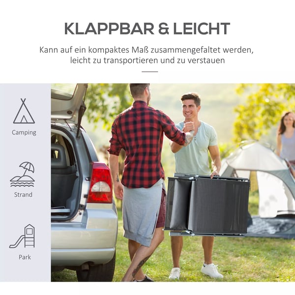 Outsunny havestol liggestol solstol sammenklappelig justerbar med pude have grå metal + stof grå 137 x 63,5 x 100,5 cm