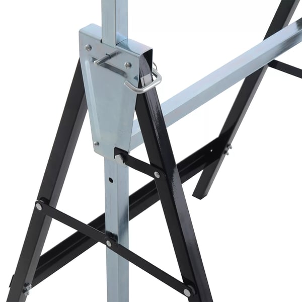HOMCOM 2 x Stilladsbukke, Justerbar Højde, 200 kg Kapacitet, Stål, Sort, 68 x 58 x 80-130 cm