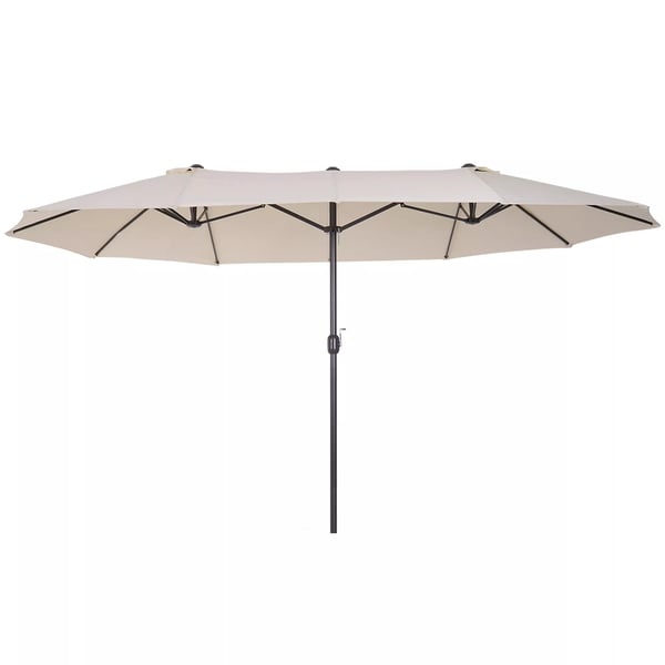 Outsunny XXL kaksoisvarjo, beige, 455x270 cm