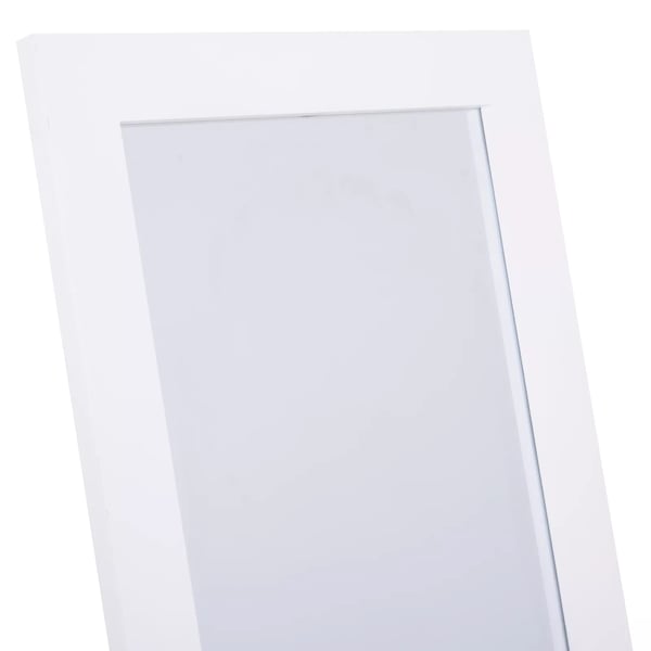 HOMCOM Standsspejl - Hvid MDF Fuld Længde Spejl med Justerbar Vinkel - Perfekt til Soveværelse & Gang (47x46x148cm)