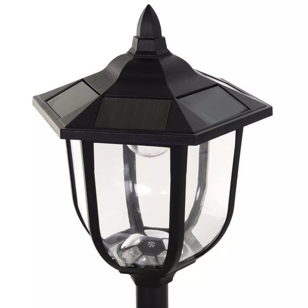 Outsunny Solcelle Have Lanterne, LED, Plastik, Sort, Vandtæt IP44, Ø26,5 x H177 cm