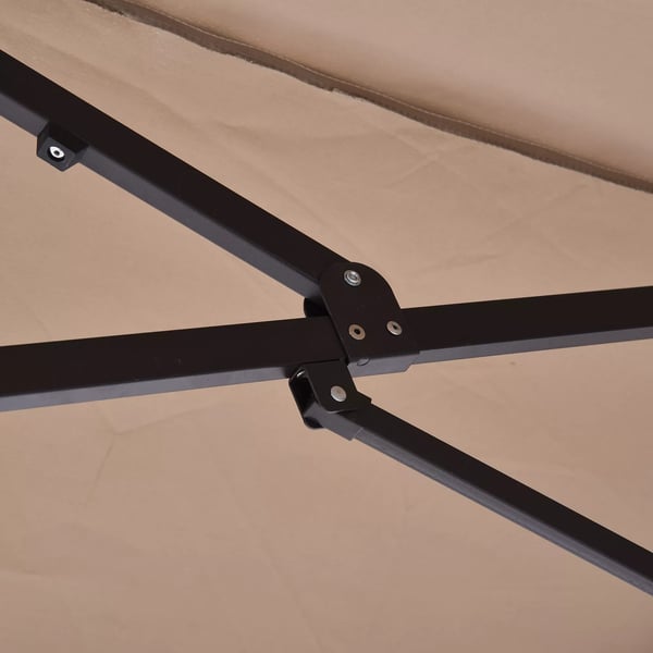Outsunny Dobbelt Parasol med Håndsving, Lys Kaffe, 460 x 270 x 240 cm