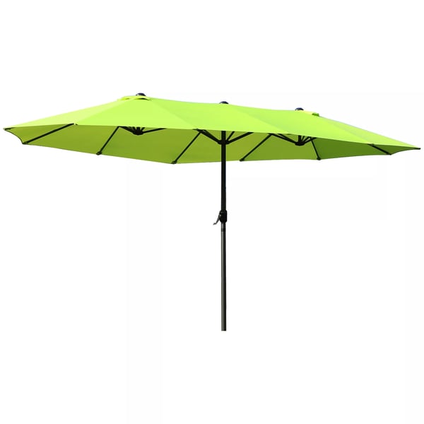 Outsunny parasol haveparasol markedsparasol dobbeltparasol terrasseparasol med håndsving grøn oval 460 x 270 x 240 cm