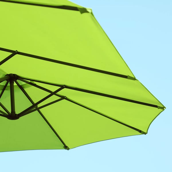 Outsunny parasol haveparasol markedsparasol dobbeltparasol terrasseparasol med håndsving grøn oval 460 x 270 x 240 cm