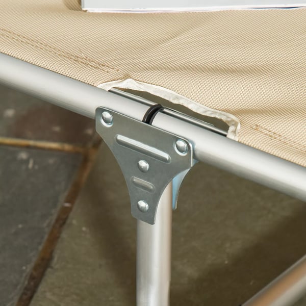 Outsunny Haveleje i Aluminium - Justerbar, Sammenklappelig, Mesh, Beige (170x60x76cm)
