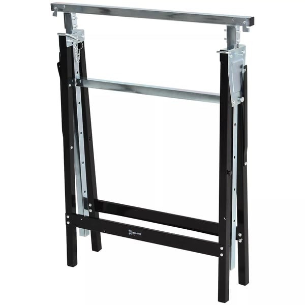 Sågbock, höjdjusterbar, fällbar, metall, svart, 68x56x80-130cm, 200kg