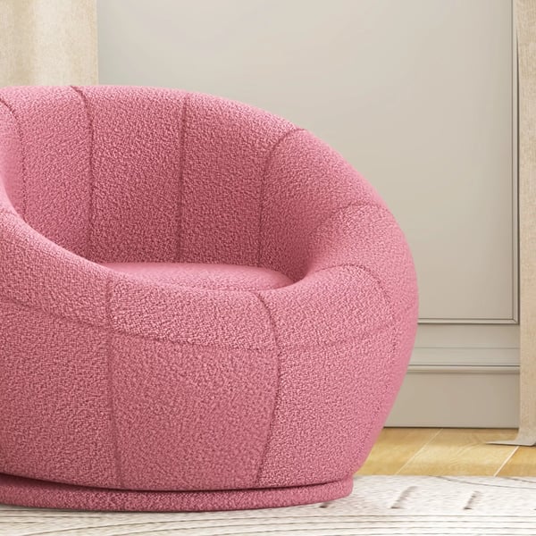 HOMCOM Drejelig Loungestol i Plys, Lyserød polyester, op til 120 kg