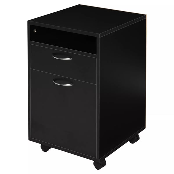HOMCOM rullecontainer – praktisk arkivskab i sort, 40x35x60 cm, med skuffe til kontor & hjemmekontor