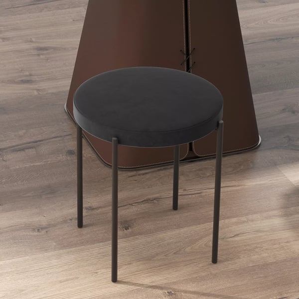 HOMCOM spisebordsstol-sæt med 4 stk., stabelbare barstole med polstret sæde, fløjlsbetræk, sort, 41,5x41,5x46 cm