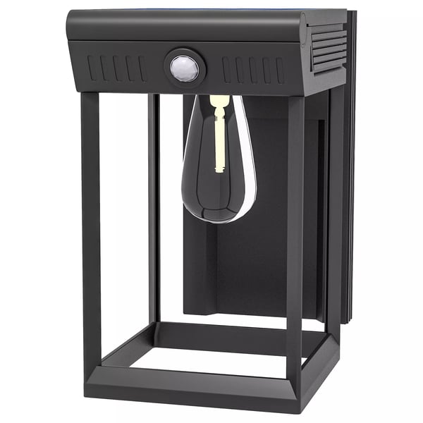 Outsunny Solcellelampe Væglampe Udendørs ABS Sort Justerbar Bevægelsessensor IP44 Varmhvid Lys 160lm