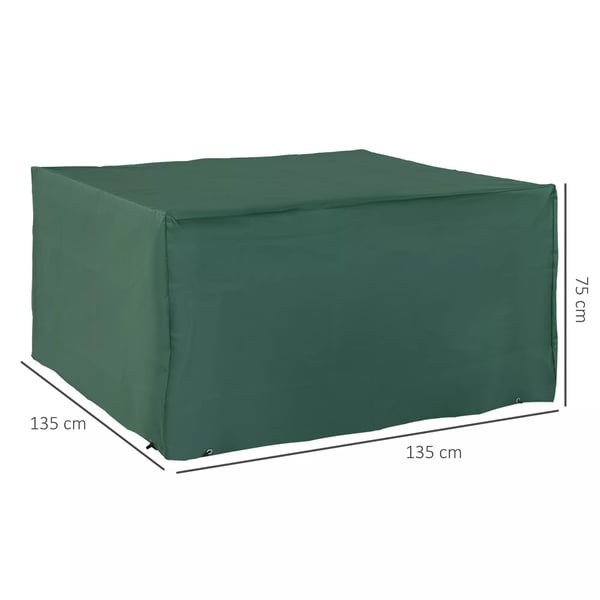 Outsunny Suojapeite Puutarhakalusteille, 600D Oxford, Vihreä, 135x135x75 cm