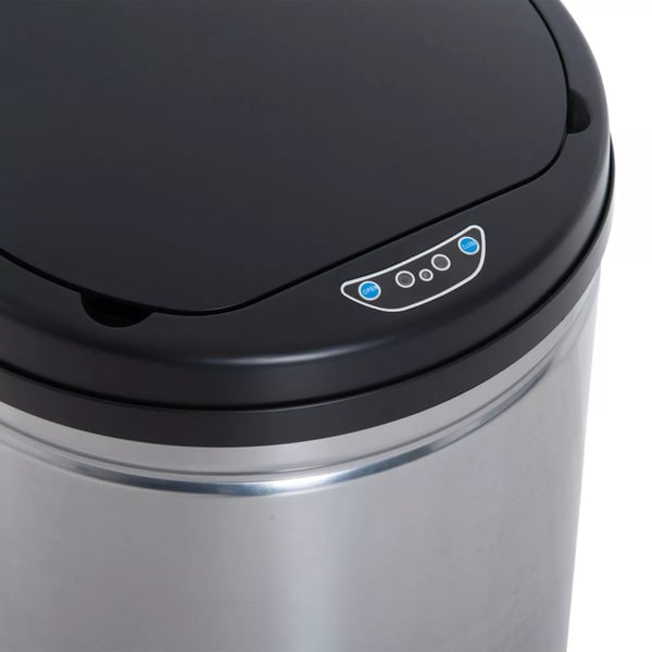 HOMCOM Automatisk sensor-skraldespand, affaldsspand med IR-sensor, rund, 30L, valgfri inderspand, rustfrit stål