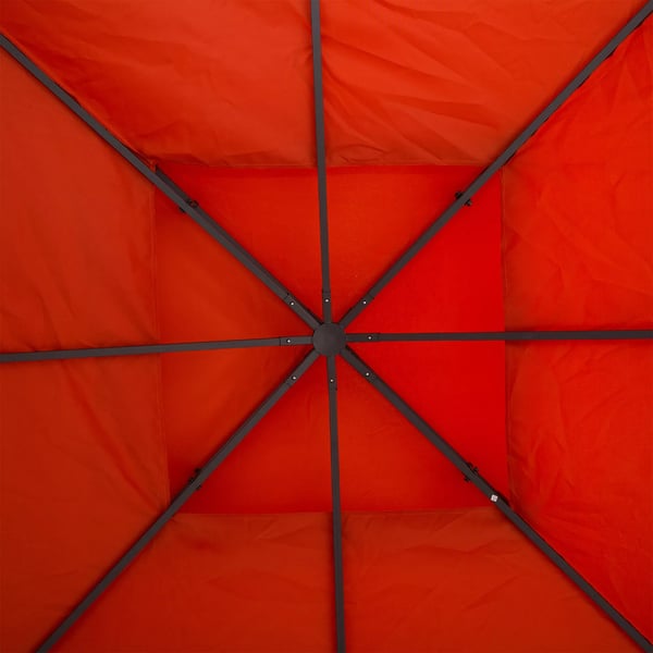 Outsunny erstatningstag, pavillontag til metalpavillon, havepavillon, 3x3m, rustrød, polyester