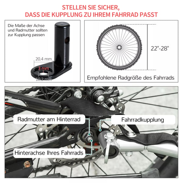 Cykelanhænger til transport - Stål/Oxford - Rød/Sort - Max 40 kg
