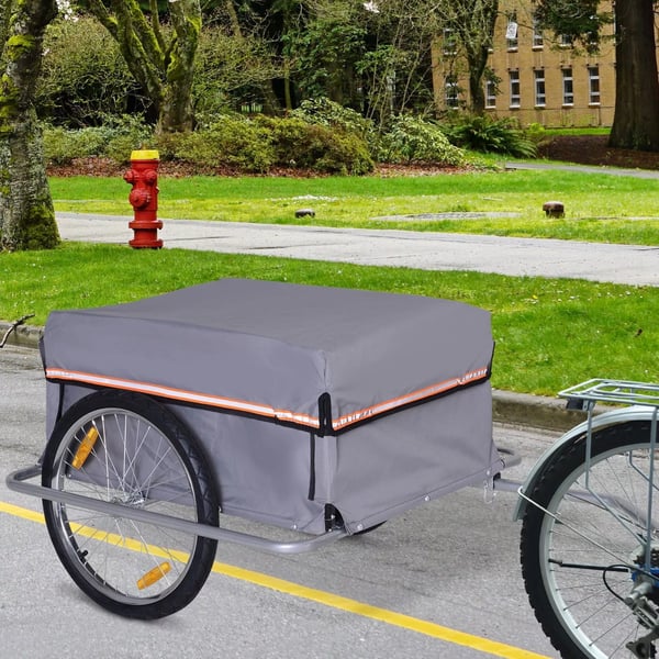 HOMCOM Lastanhænger Transportanhænger Cykel Last-cykelanhænger CargoTrailer