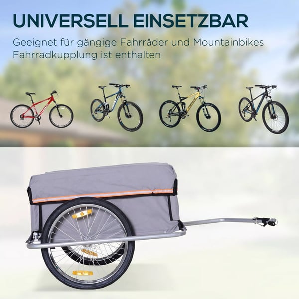 HOMCOM Lastanhænger Transportanhænger Cykel Last-cykelanhænger CargoTrailer