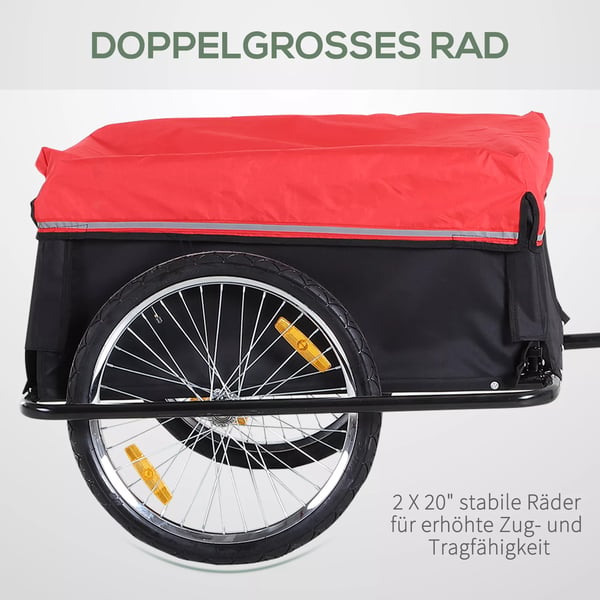 Cykelanhænger 40kg 600D Oxford Stål Grøn/Beige/Hvid