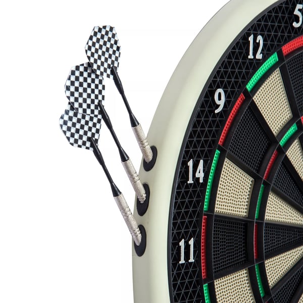 Elektronisk Dartskive Dart-sæt med LCD-display, 6 pile, 24 dartspidser, 18 spil og 159 træffer-muligheder til 8 spillere, flerfarvet