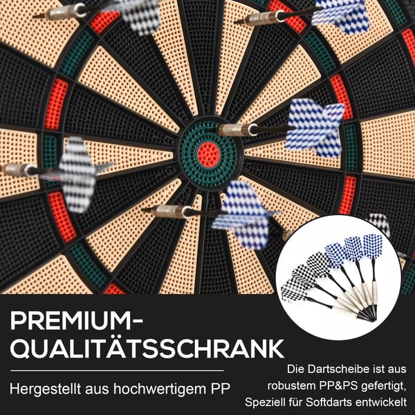 Elektronisk Dartskive Dart-sæt med LCD-display, 6 pile, 24 dartspidser, 18 spil og 159 træffer-muligheder til 8 spillere, flerfarvet
