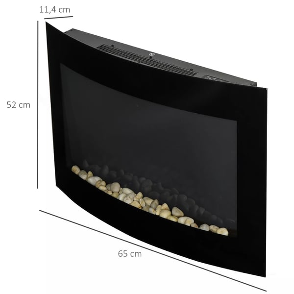 sähkötakka takka takka liesi sähköinen 2 tehotasoa säädettävissä 900/1800 W LED 65 x 11,4 x 52 cm ruostumaton teräs musta