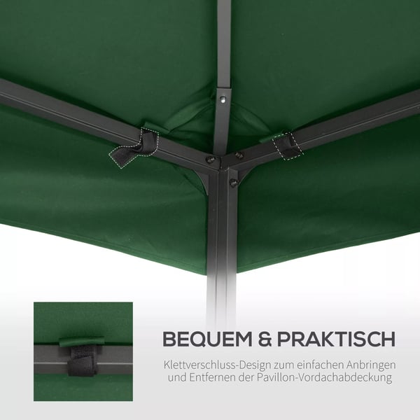 Outsunny Erstatningstag til Pavillon 3x3m Koksgrå Vandafvisende Polyester