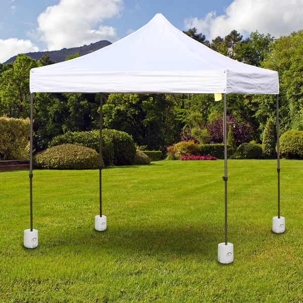 Outsunny Pavillon-fodvægte, 4-delt sæt, til vand eller sand, PE, Ø24xH25 cm, sikring til festtelt