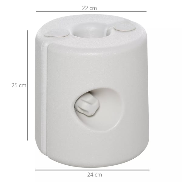 Outsunny Pavillon-fodvægte, 4-delt sæt, til vand eller sand, PE, Ø24xH25 cm, sikring til festtelt
