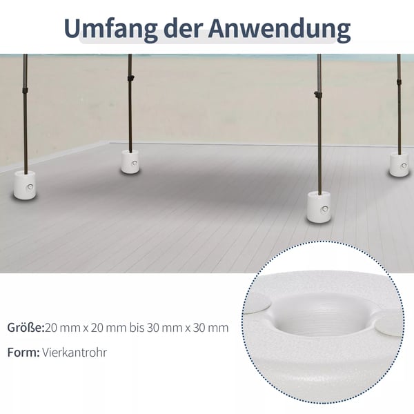 Outsunny Pavillon-fodvægte, 4-delt sæt, til vand eller sand, PE, Ø24xH25 cm, sikring til festtelt