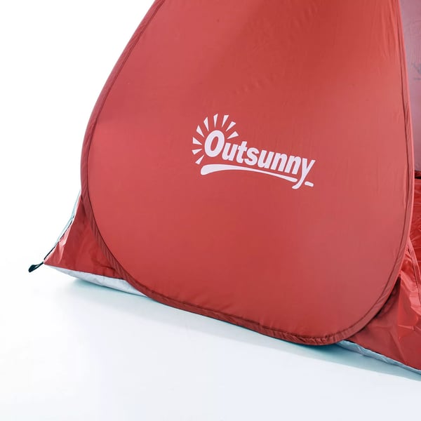 Outsunny automaattinen rantateltta, pop-up, polyesteri, punainen, 200x150x119cm
