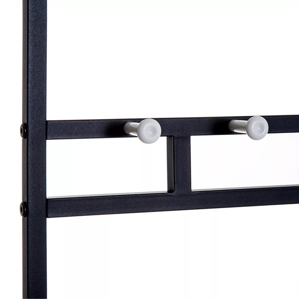 HOMCOM Garderobestativ med bænk, tøjstativ & skohylde, metal, 2 skohylder, siddeplads, 72,5x35x180cm