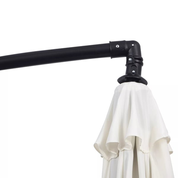 Outsunny Hængende Parasol Creme Ø3m - Justerbar Parasol i Stål og Polyester med Håndsving