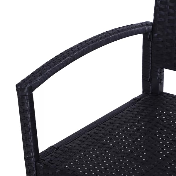 Outsunny Havebænk i Polyrattan - Sort (2-personers, Stålramme, 122x60x87cm)