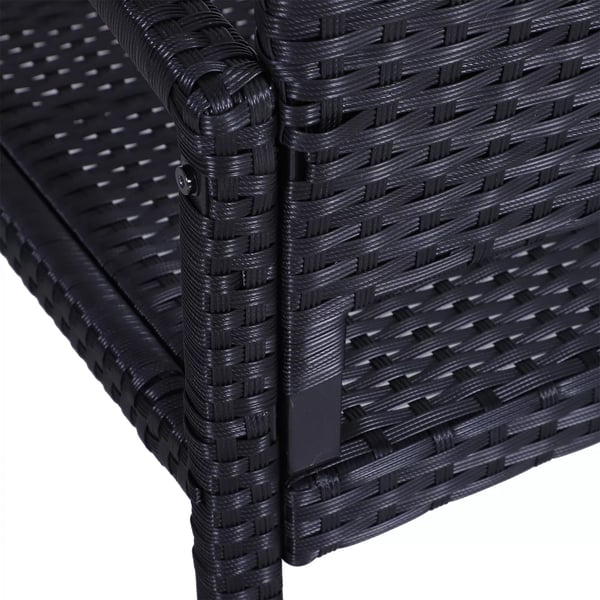 Outsunny Havebænk i Polyrattan - Sort (2-personers, Stålramme, 122x60x87cm)