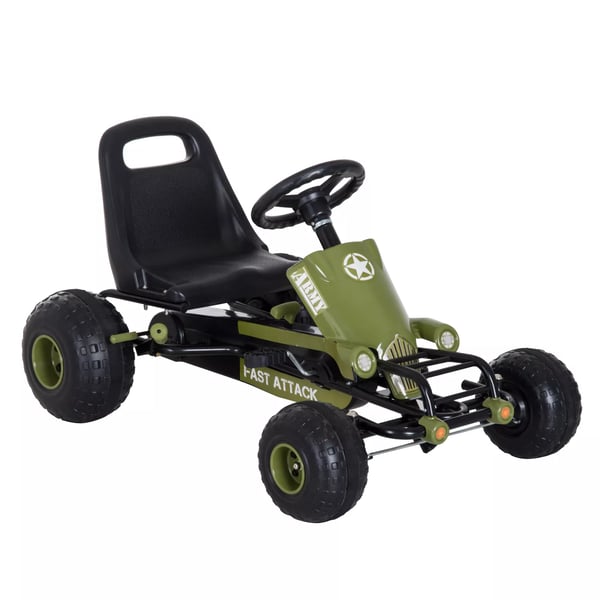 HOMCOM Go-Kart børne-pedalbil med håndbremse, fra 3 år, grøn, 99x65x56 cm HOMCOM Go-Kart børne-pedalbil med håndbremse, fra 3 år, grøn, 99x65x56 cm