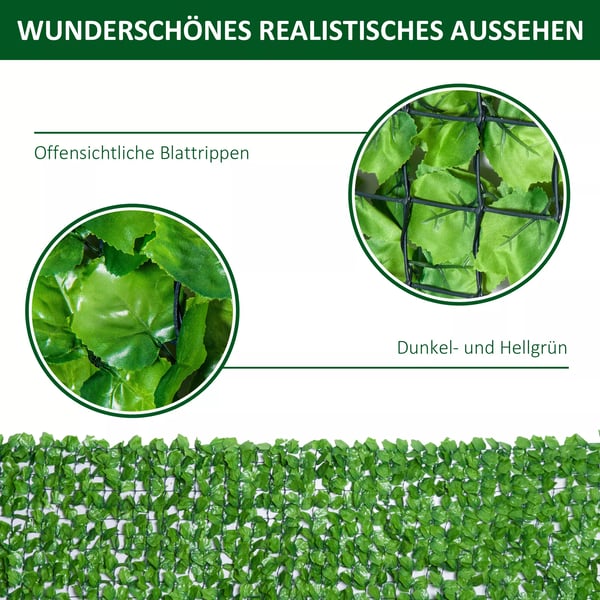 Outsunny Kunstig H%3B%3B%3B 300x100cm Lysegr%3B%3B