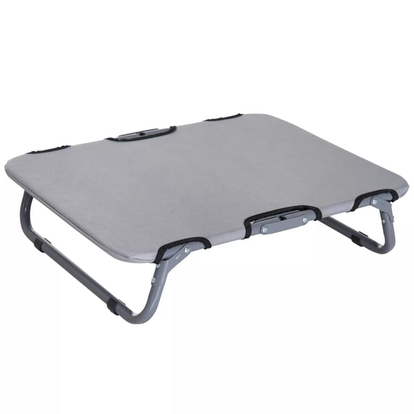 PawHut Foldbar Hundeseng - Grå Stål, Åndbar Oxford Betræk, 59x46x15cm