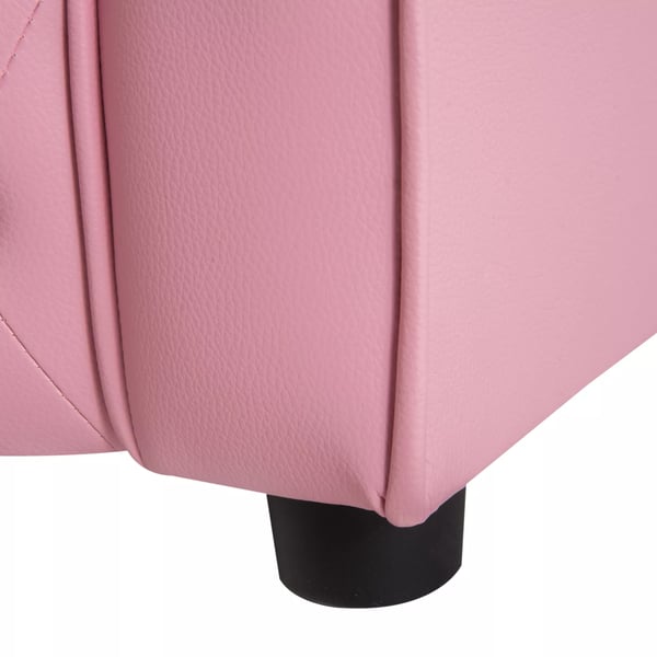 Barnsoffa Prinsessa Hjärtformad i Rosa PVC och Skum, L59xB41,5xH49cm