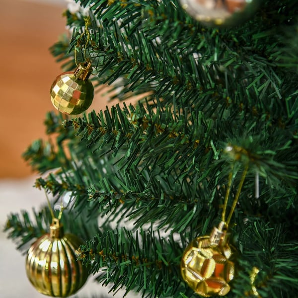 HOMCOM Kunstigt Juletræ 180 cm, Grøn, 390 Grene, Plastikfod (Ø55 x H180 cm)