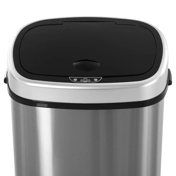 HOMCOM 58L affaldsspand, automatisk skraldespand med infrarød sensor, hygiejnisk, stor, rustfrit stål, sølv, L40,9xB28,9xH68 cm