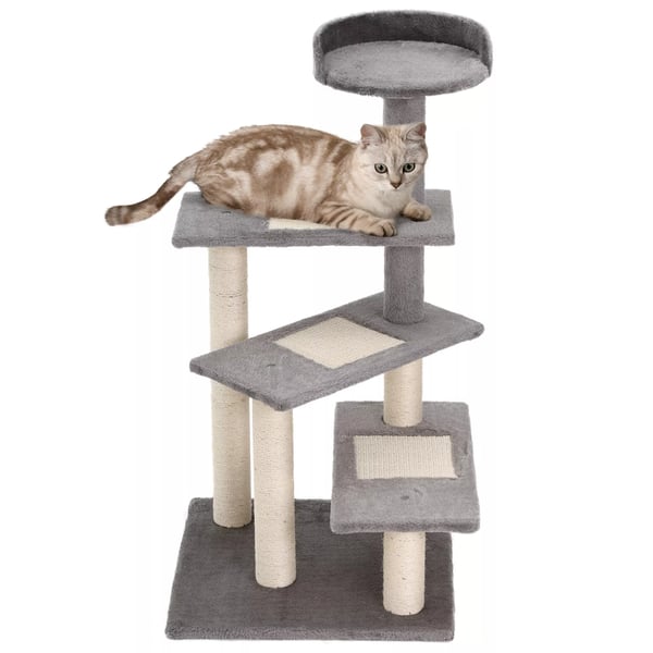 PawHut Klatretræ Kattelegetøj Kradsetræ til Katte 5 Niveauer Beige Grå 48,5 x 48,5 x 100 cm (L x B x H) PawHut Klatretræ Kattelegetøj Kradsetræ til Katte 5 Niveauer Beige Grå 48,5 x 48,5 x 100 cm (L x B x H)