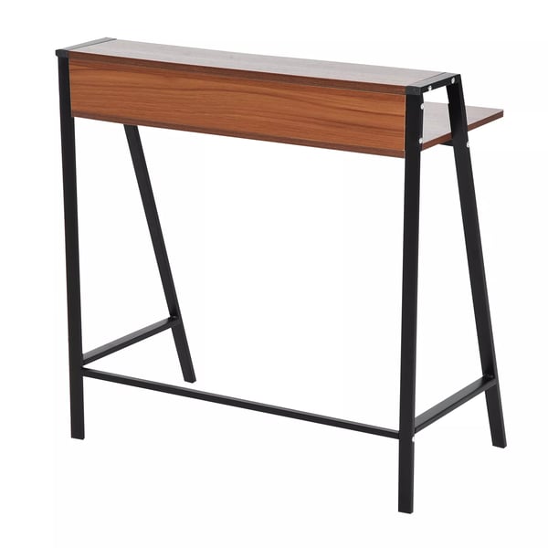 HOMCOM Skrivebord med opbevaring, valnød/sort, 84x45x85cm